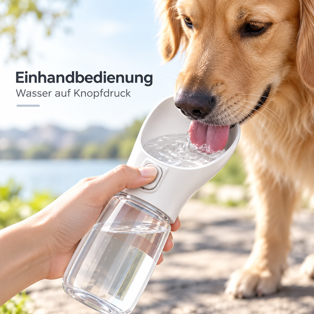 Tragbare Hundetrinkflasche 550 ml – für unterwegs