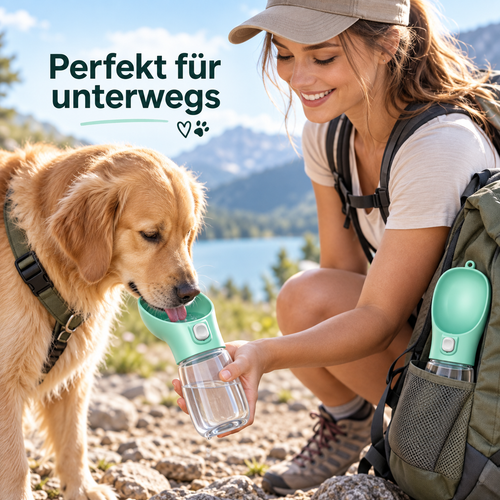 Tragbare Hundetrinkflasche 550 ml – für unterwegs